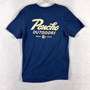 Poncho Outdoors Tshirt Mens S Blue Preppy Nature Fishing Hiking Hunting